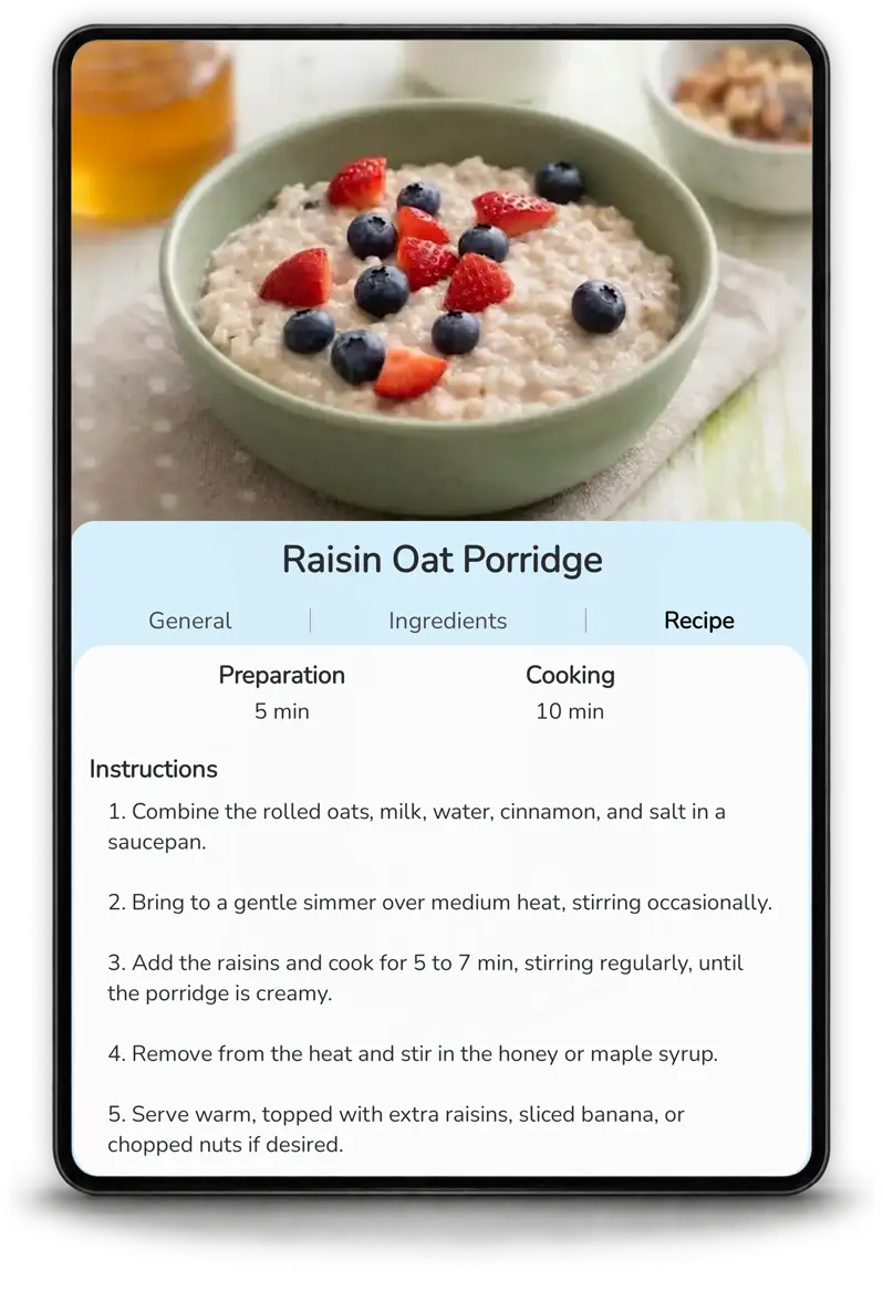 AI recipe generation in Mealz on tablet